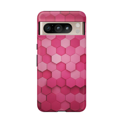 Hot Pink Hexagon Phone Case | Honeycomb Geometric Aesthetic | Cute Pink iPhone & Samsung Tough Protective Case