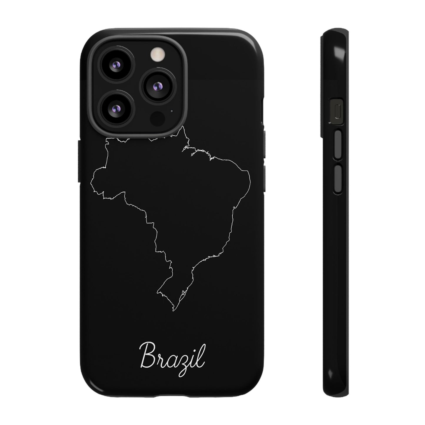Brazil Outline Phone Case – Minimal Country Map Tough Case (iPhone, Samsung, Pixel)