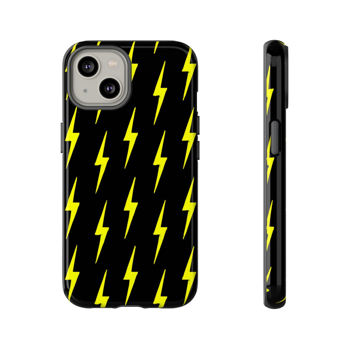 Yellow Lightning Bolt Tough Phone Case | Bold Electric Pattern Case for Iphone, Samsung Galaxy and Pixel