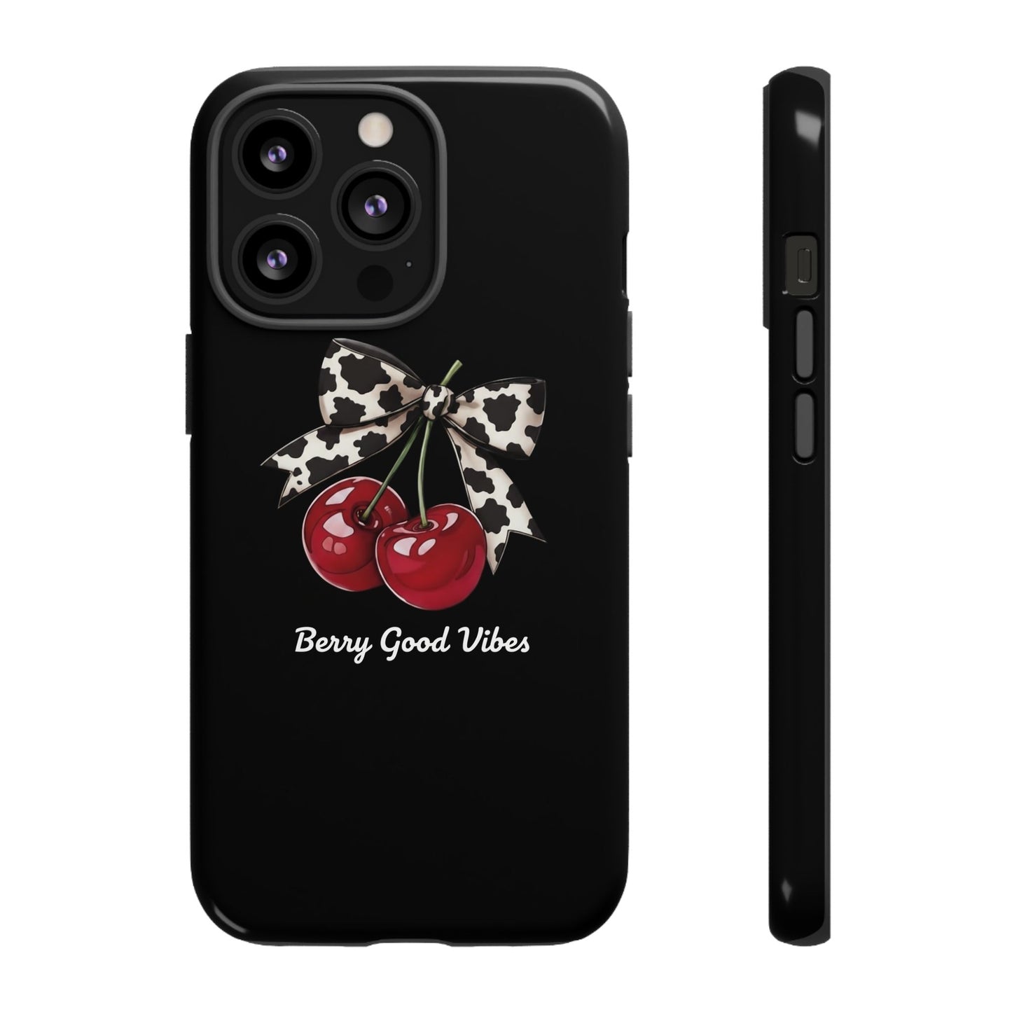 Cherry Cow Print Phone Case | Coquette Bow Aesthetic iPhone & Samsung Tough Case