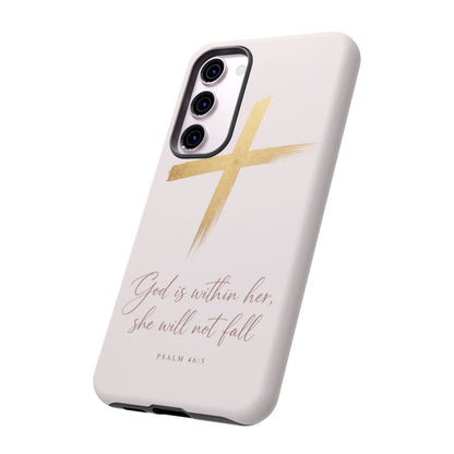 Psalm 46:5 God Is Within Her Christian Cross Phone Case Faith Gift
