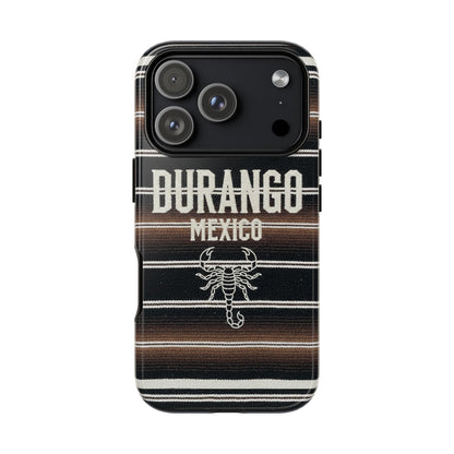 Durango Mexico Phone Case | Serape Scorpion Western Design | Mexican Heritage Tough Case for iPhone & Samsung