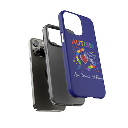 Autism Awareness Tough Case – "Love Connects All Pieces" Phone Case for Iphone, Samsung Galaxy and Pixel