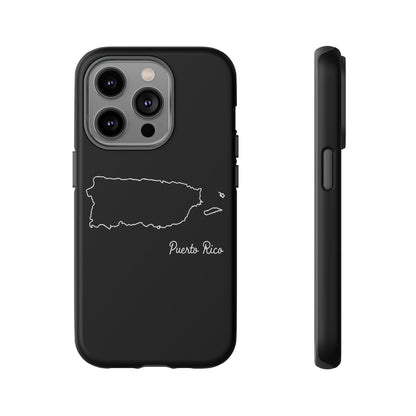 Puerto Rico Outline Phone Case – Minimal Country Map Tough Case (iPhone, Samsung, Pixel)