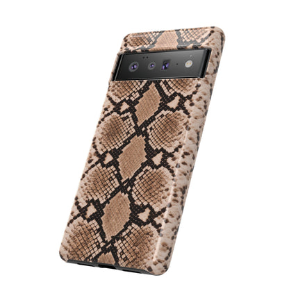 Snake Print Phone Case – Brown Python Pattern Slim Protective Cover for Iphone, Samsung Galaxy and Pixel