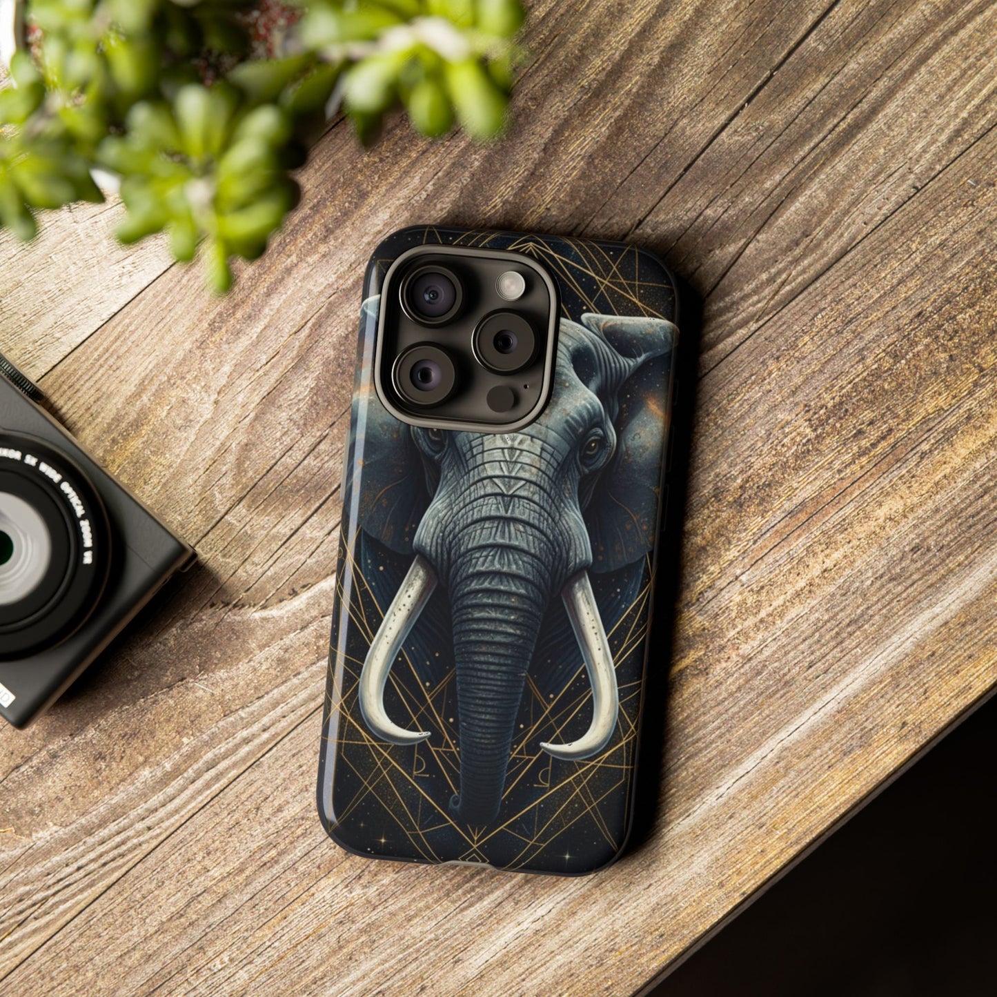 Elephant Mandala Phone Case | Minimal Gold Accent Tough Case