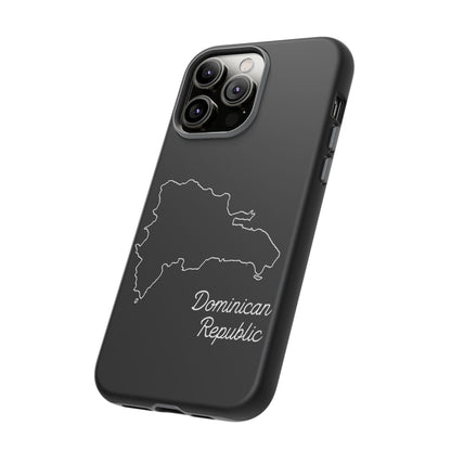 Dominican Republic Outline Phone Case – Minimal Country Map Tough Case (iPhone, Samsung, Pixel)