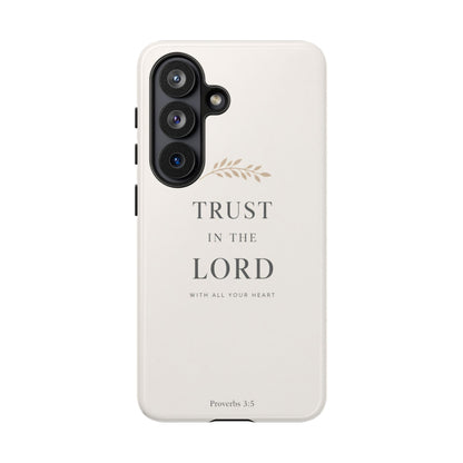 Proverbs 3:5 Christian Phone Case Trust in the Lord Minimalist Faith Cover