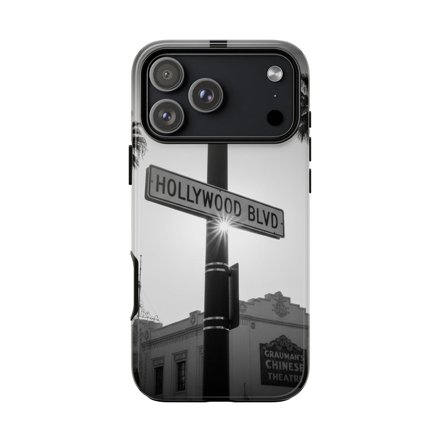 Hollywood Blvd Phone Case | Vintage Los Angeles Street Sign | Black & White LA Aesthetic