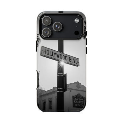 Hollywood Blvd Phone Case | Vintage Los Angeles Street Sign | Black & White LA Aesthetic
