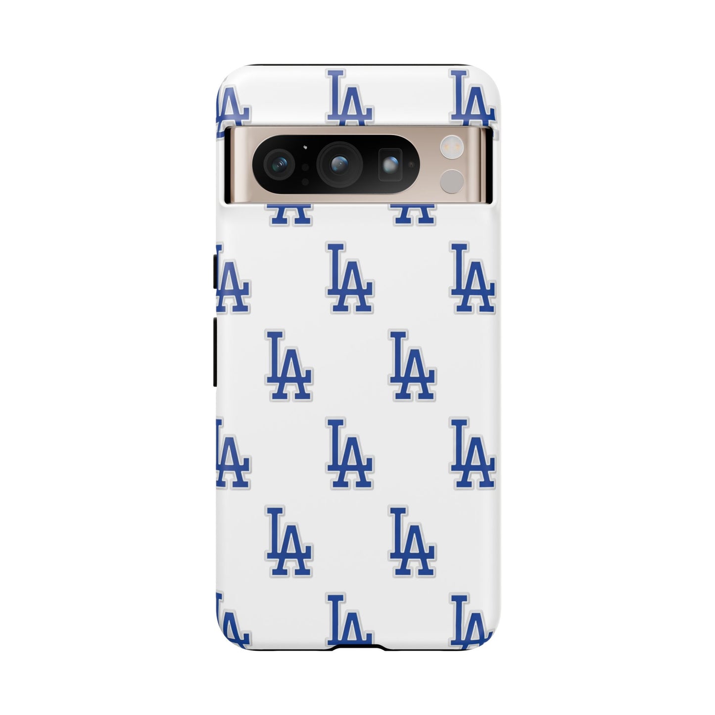 Blue LA Monogram Pattern Phone Case | Minimal Baseball Inspired Tough Cover