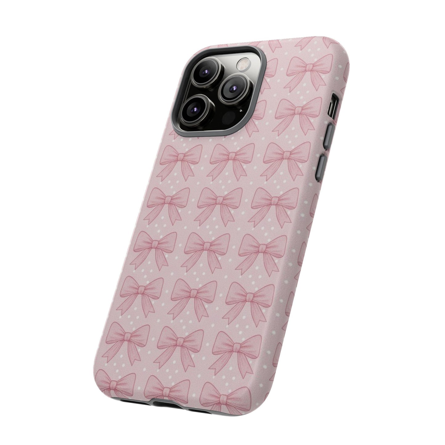 Pink Bow Pattern Phone Case – Soft Coquette Aesthetic Tough Case