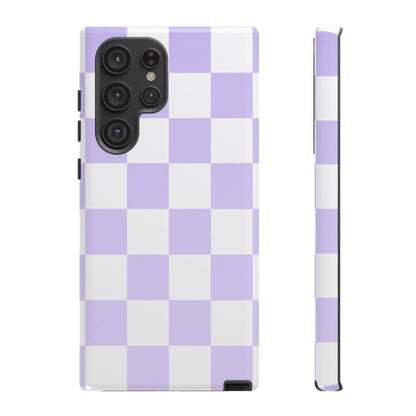 Lavender Checkerboard Phone Case | Pastel Aesthetic Checkered iPhone & Samsung Tough Case