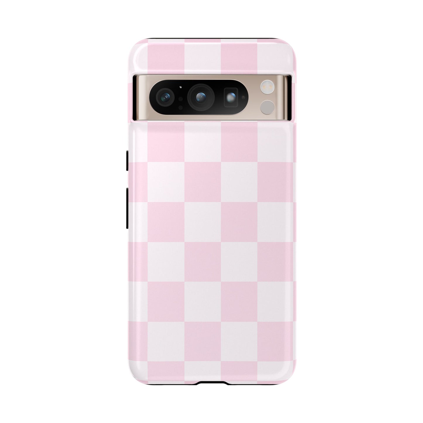 Light Pink Checkerboard Phone Case | Pastel Aesthetic Checkered iPhone & Samsung Tough Case