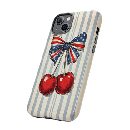 Patriotic Cherry Phone Case Americana Coquette Aesthetic iPhone Samsung