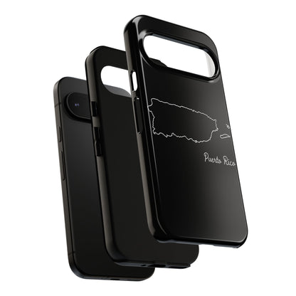 Puerto Rico Outline Phone Case – Minimal Country Map Tough Case (iPhone, Samsung, Pixel)