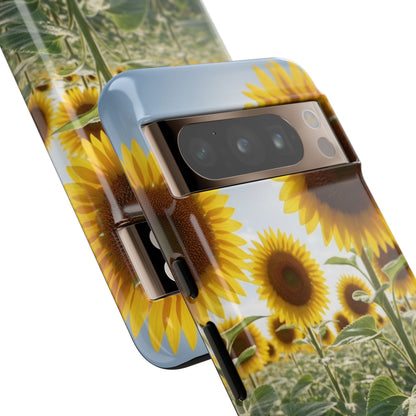 Sunflower Field Phone Case | Golden Hour Floral Aesthetic | Bright Summer Tough Case