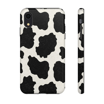 Black & White Cow Print Phone Case | Aesthetic Tough Protective Case