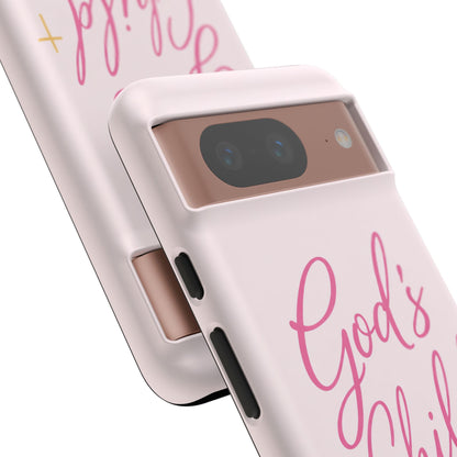 Gods Child Phone Case Christian Pink Aesthetic Tough iPhone Case