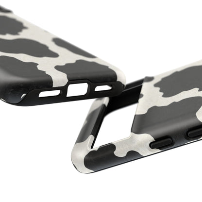 Black & White Cow Print Phone Case | Western Aesthetic iPhone & Samsung Tough Case