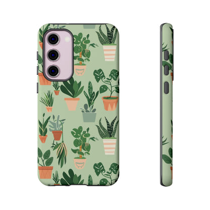 Plant Lover Phone Case | Cute Potted Plants Pattern | Botanical Aesthetic Tough Case
