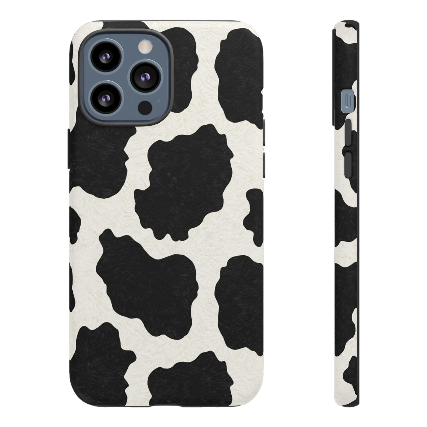 Black & White Cow Print Phone Case | Western Aesthetic iPhone & Samsung Tough Case