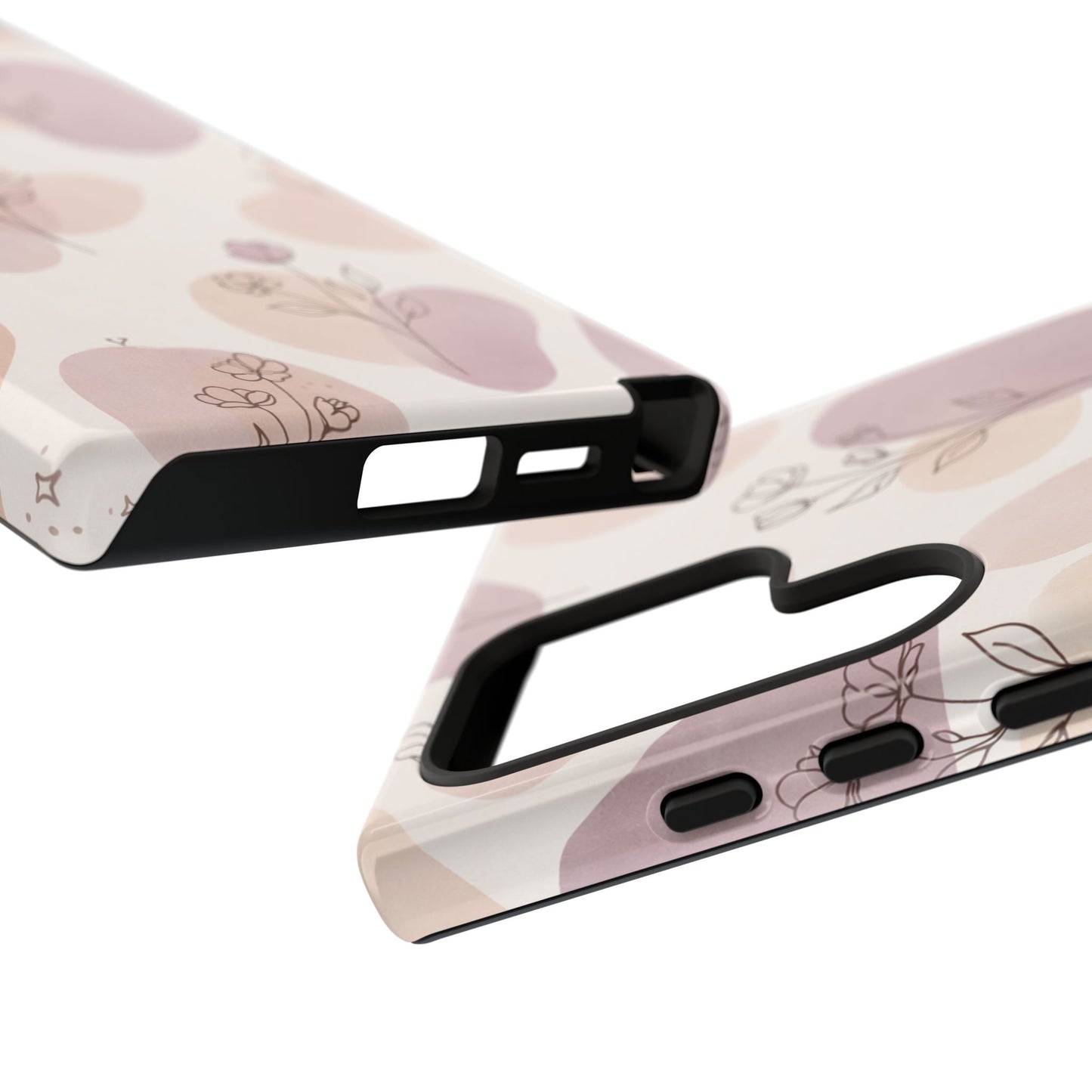 Blush Floral Phone Case Neutral Botanical Watercolor Tough Cover
