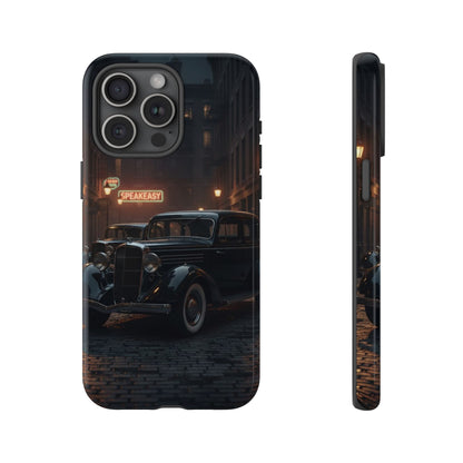 Vintage Classic Car Phone Case | Retro Noir Aesthetic | 1930s Street Scene Tough Case for iPhone & Samsung