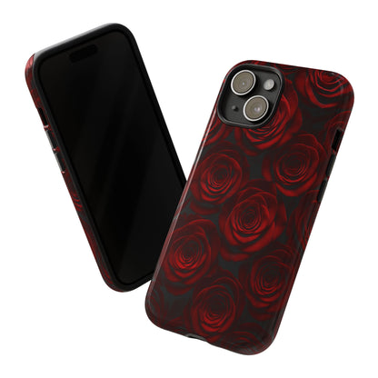 Dark Red Rose Phone Case – Gothic Floral Tough Case (iPhone, Samsung, Pixel)