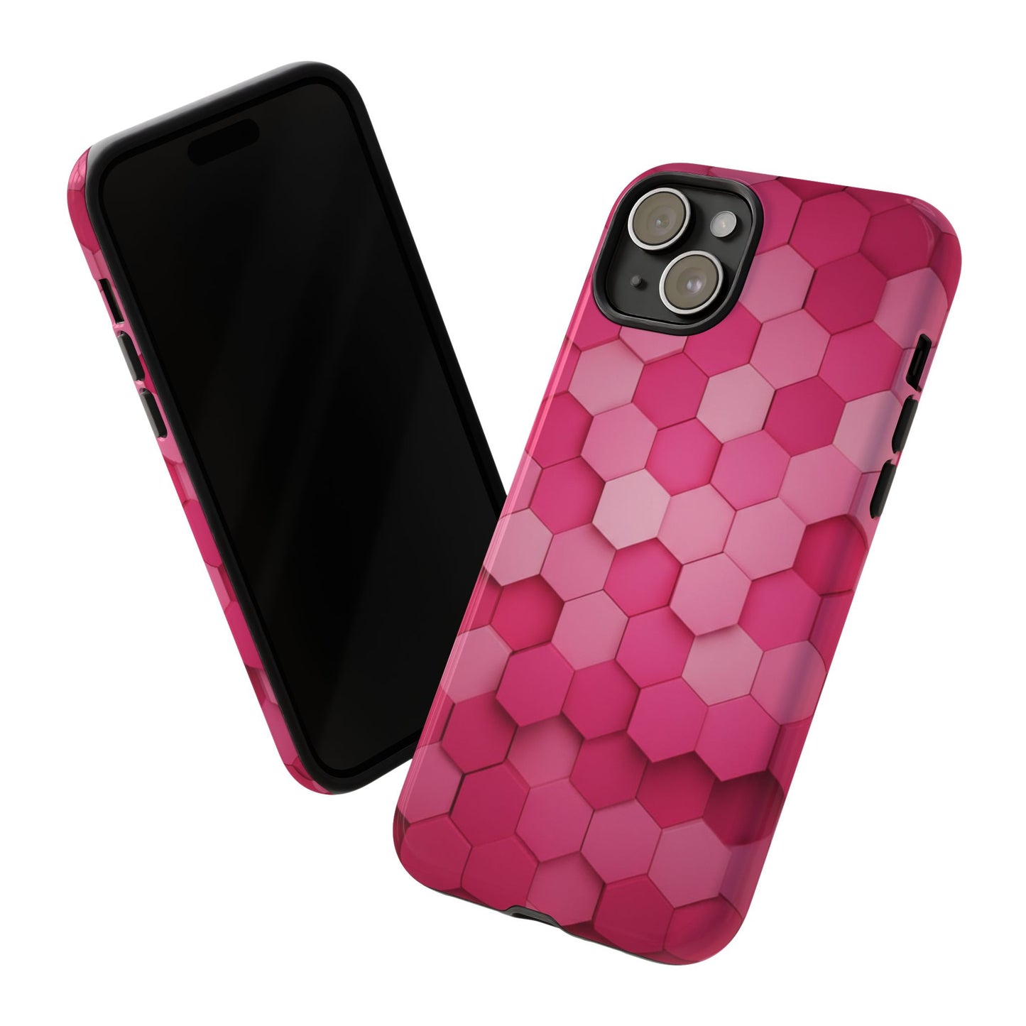 Hot Pink Hexagon Phone Case | Honeycomb Geometric Aesthetic | Cute Pink iPhone & Samsung Tough Protective Case