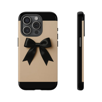 Black Bow Phone Case | Elegant Coquette Bow Design | Chic Neutral Tough Case for iPhone & Samsung
