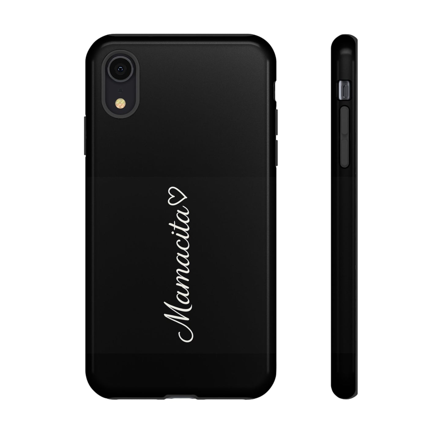 Mamacita Script Phone Case | Minimal Black Tough Case | Sleek Aesthetic Cover