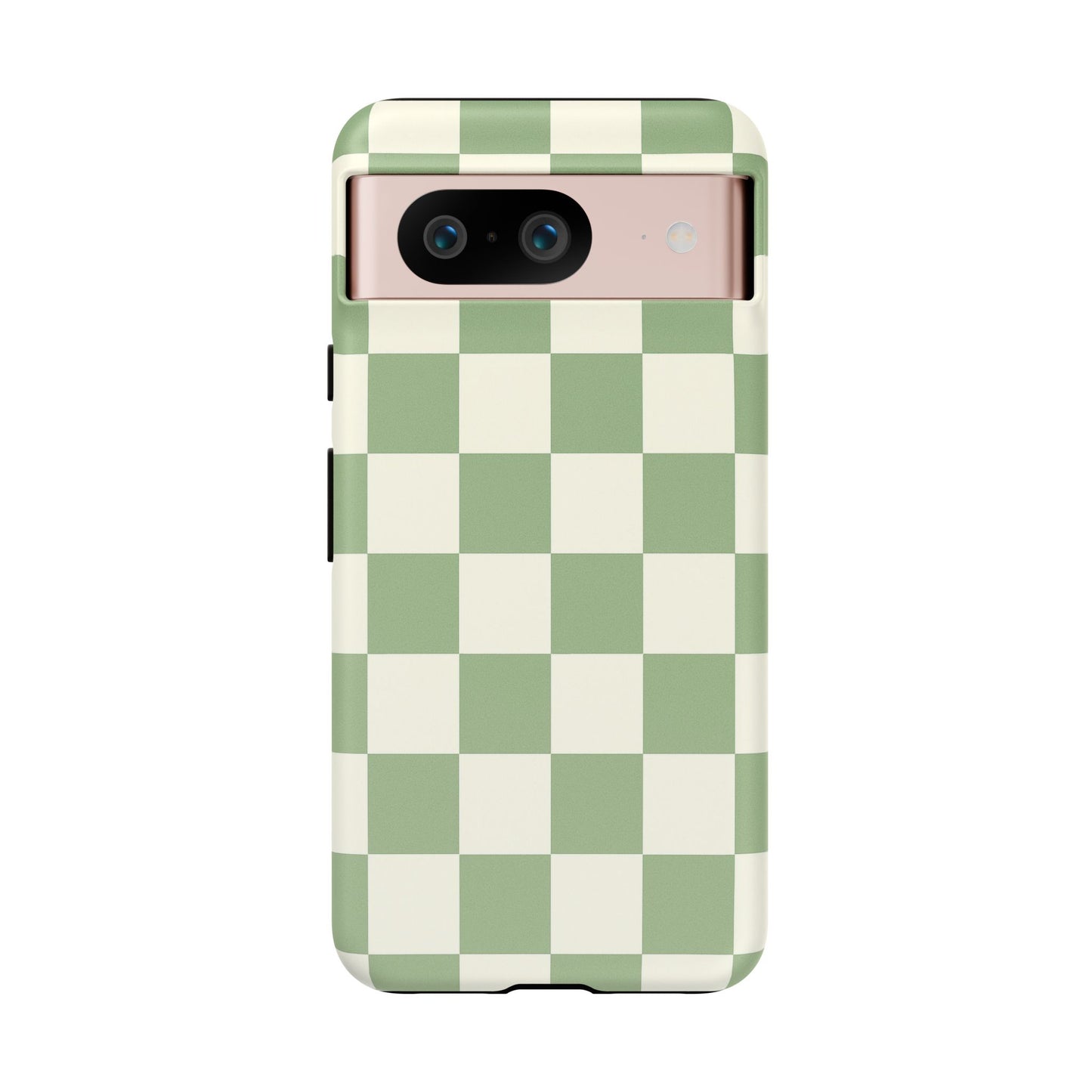 Sage Green Checkerboard Phone Case | Minimal Aesthetic Tough Case