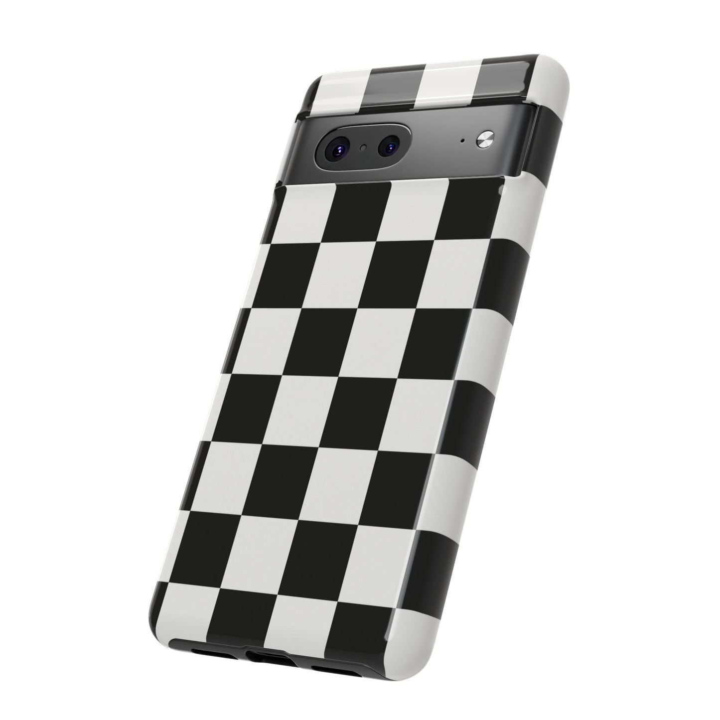 Black & White Checkerboard Phone Case – Classic Aesthetic Tough Protective Case for Iphone, Samsung Galaxy and Pixel