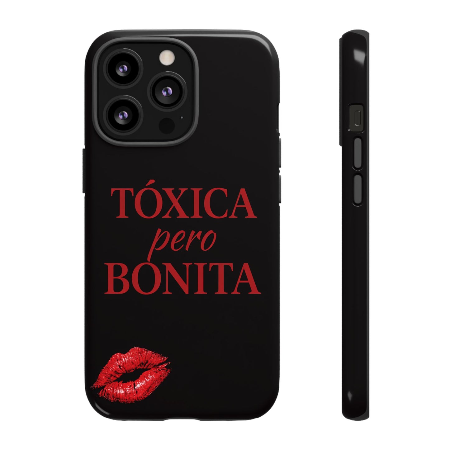 Toxica Pero Bonita Phone Case, Latina Quote Case, Red Lips Aesthetic, Spanish Saying Case, Trendy Tough Cover