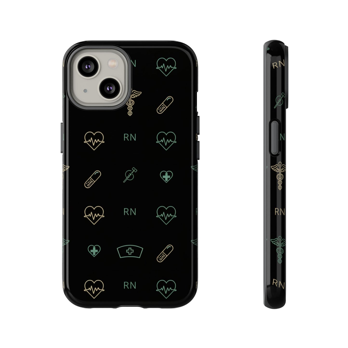 RN Nurse Phone Case – Minimal Medical Icon Pattern Healthcare Worker Tough Case