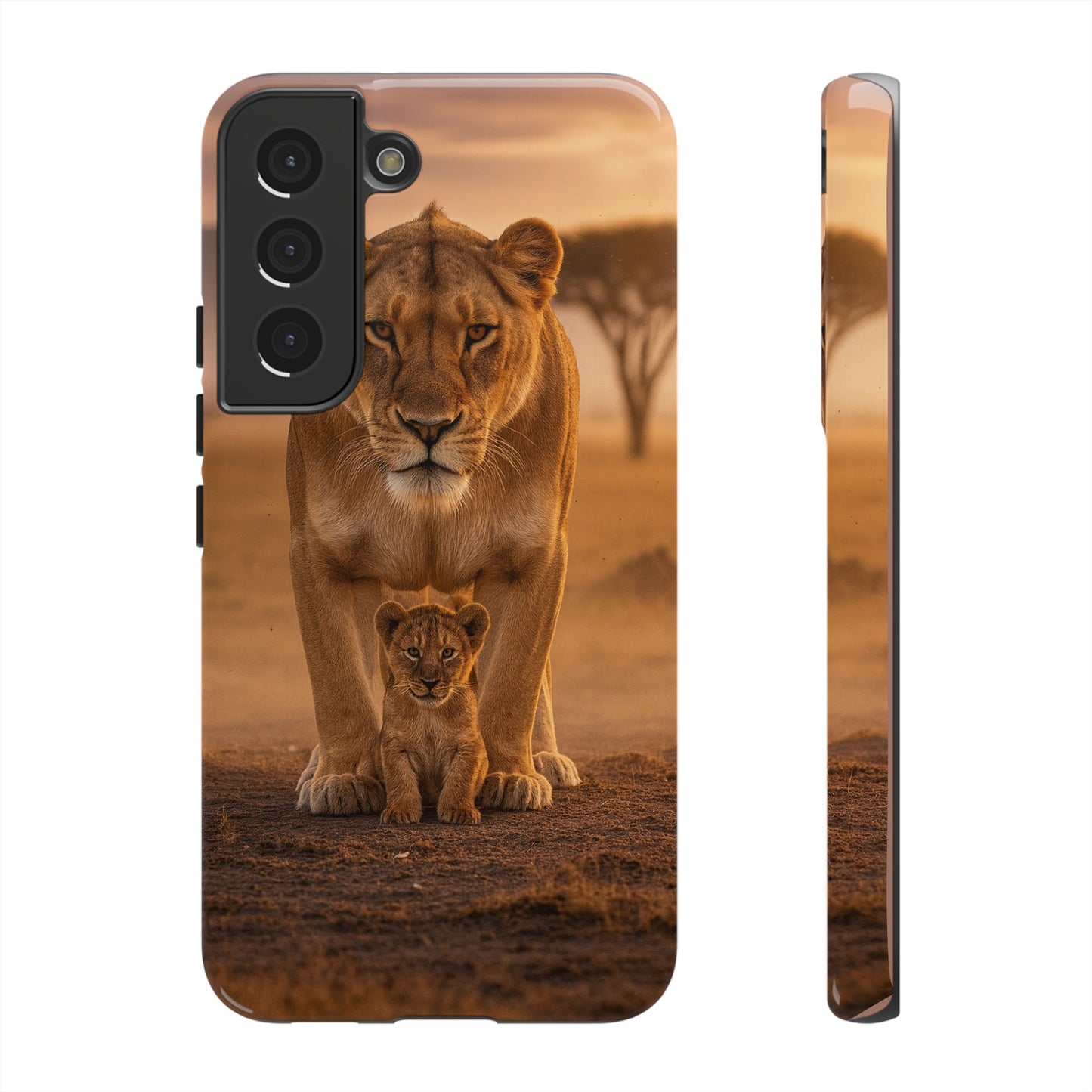 Lioness & Cub Phone Case | Safari Wildlife Tough Case for iPhone & Samsung