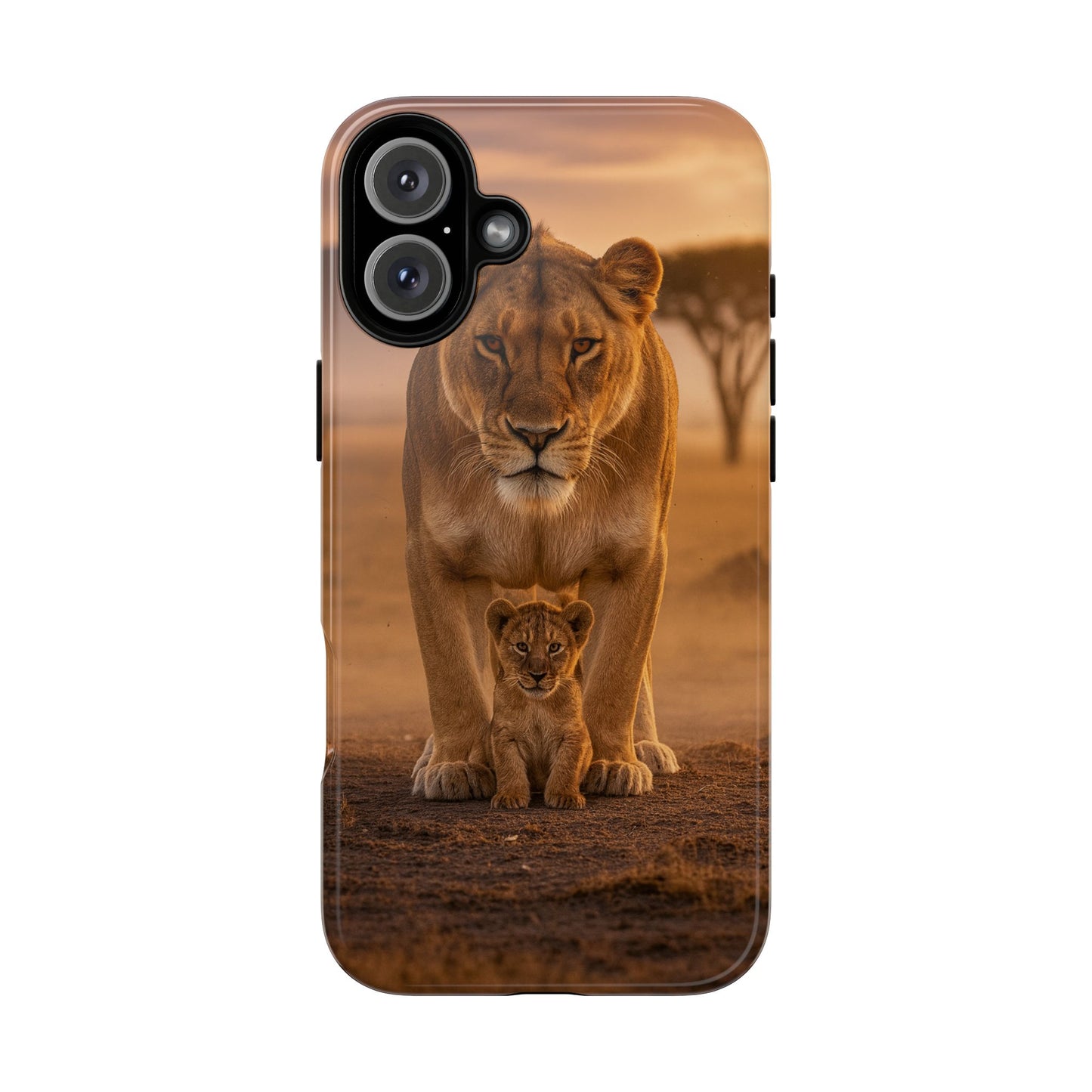Lioness & Cub Phone Case | Safari Wildlife Tough Case for iPhone & Samsung
