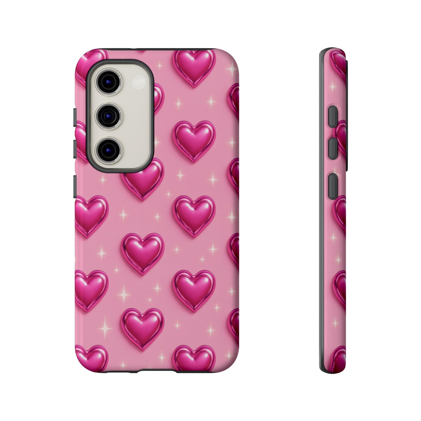 Pink Heart Pattern Phone Case | Tough Protective Case for Iphone, Samsung Galaxy and Pixel
