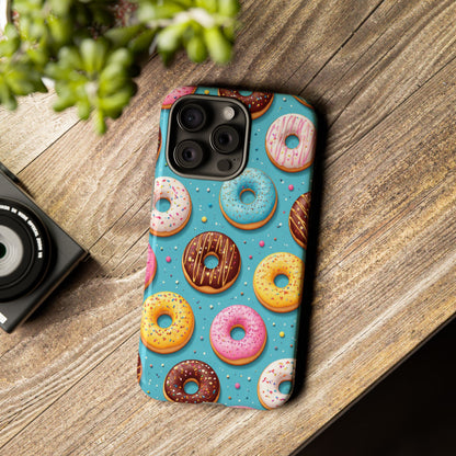 Cute Donut Pattern Phone Case – Colorful Sprinkles Dessert Design for Iphone, Samsung Galaxy and Pixel