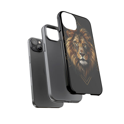 Majestic Lion Phone Case – Black Gold Luxury Lion Art Tough Protective Case