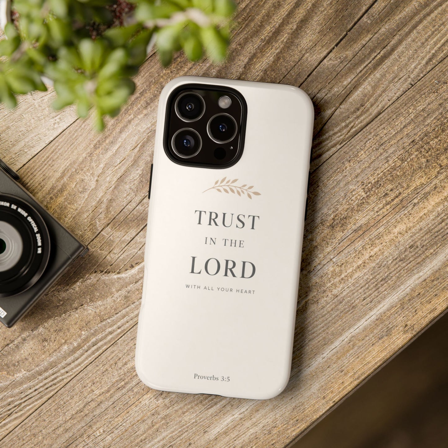 Proverbs 3:5 Christian Phone Case Trust in the Lord Minimalist Faith Cover