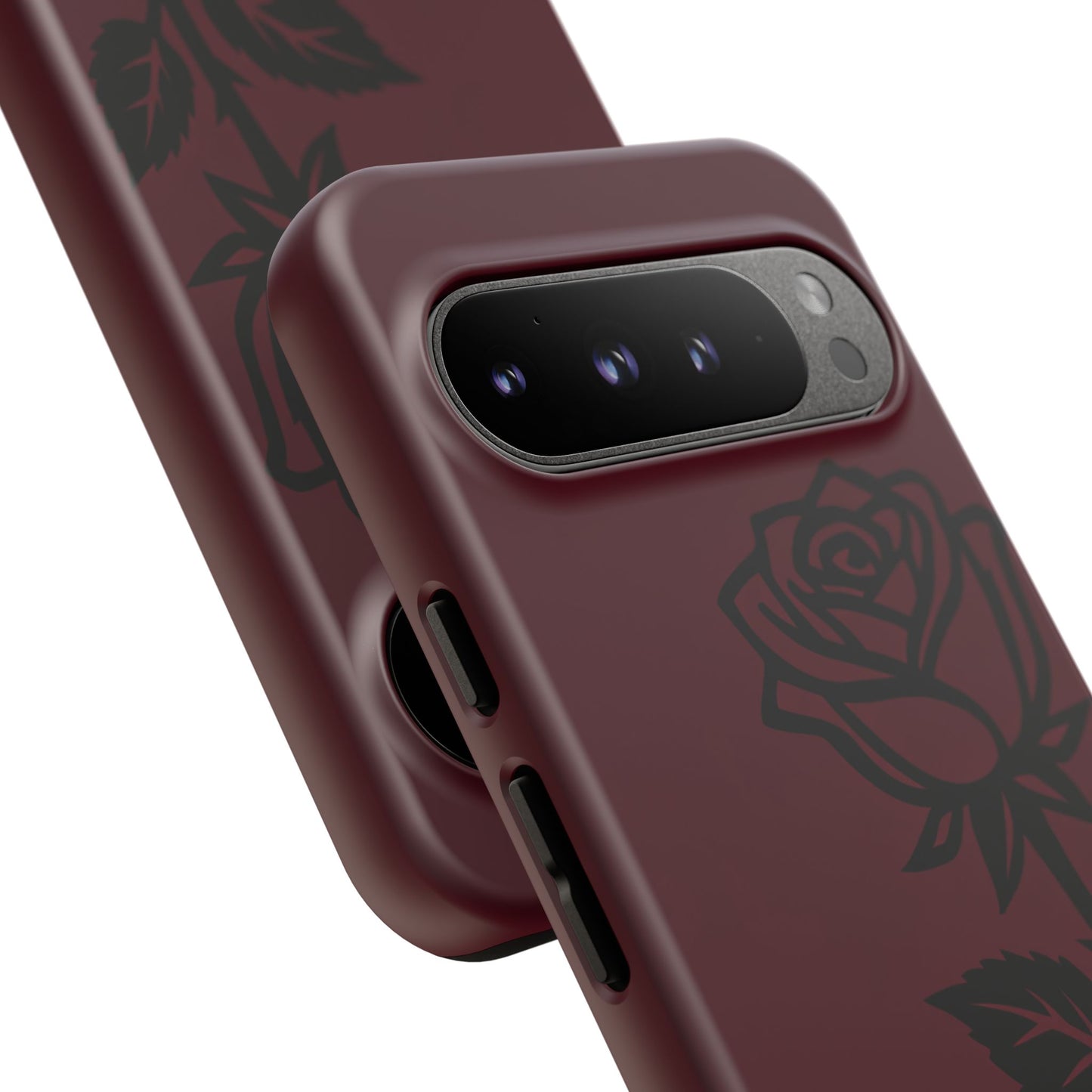 Black Rose Burgundy iPhone Case | Dark Aesthetic Shockproof Protective Cover