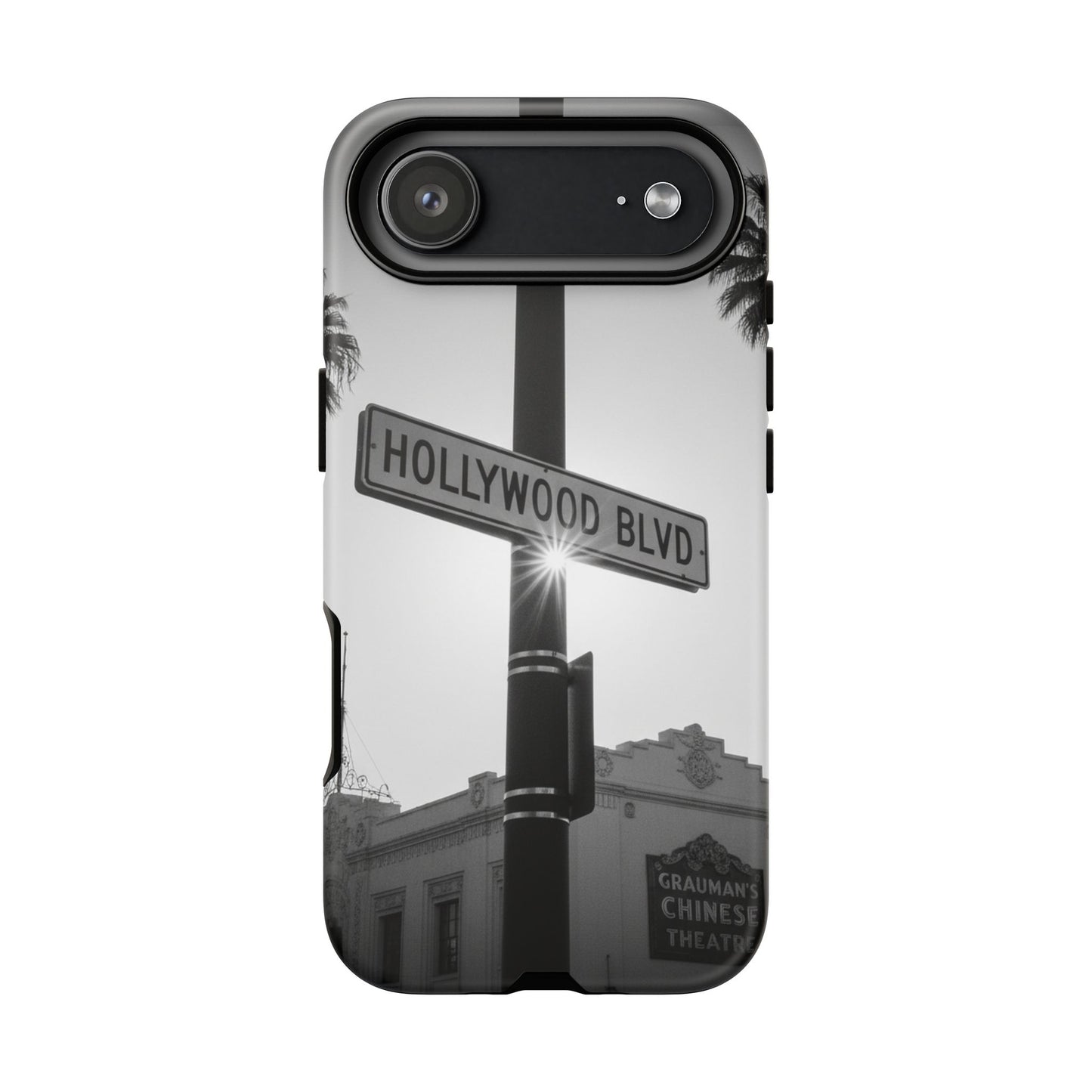 Hollywood Blvd Phone Case | Vintage Los Angeles Street Sign | Black & White LA Aesthetic