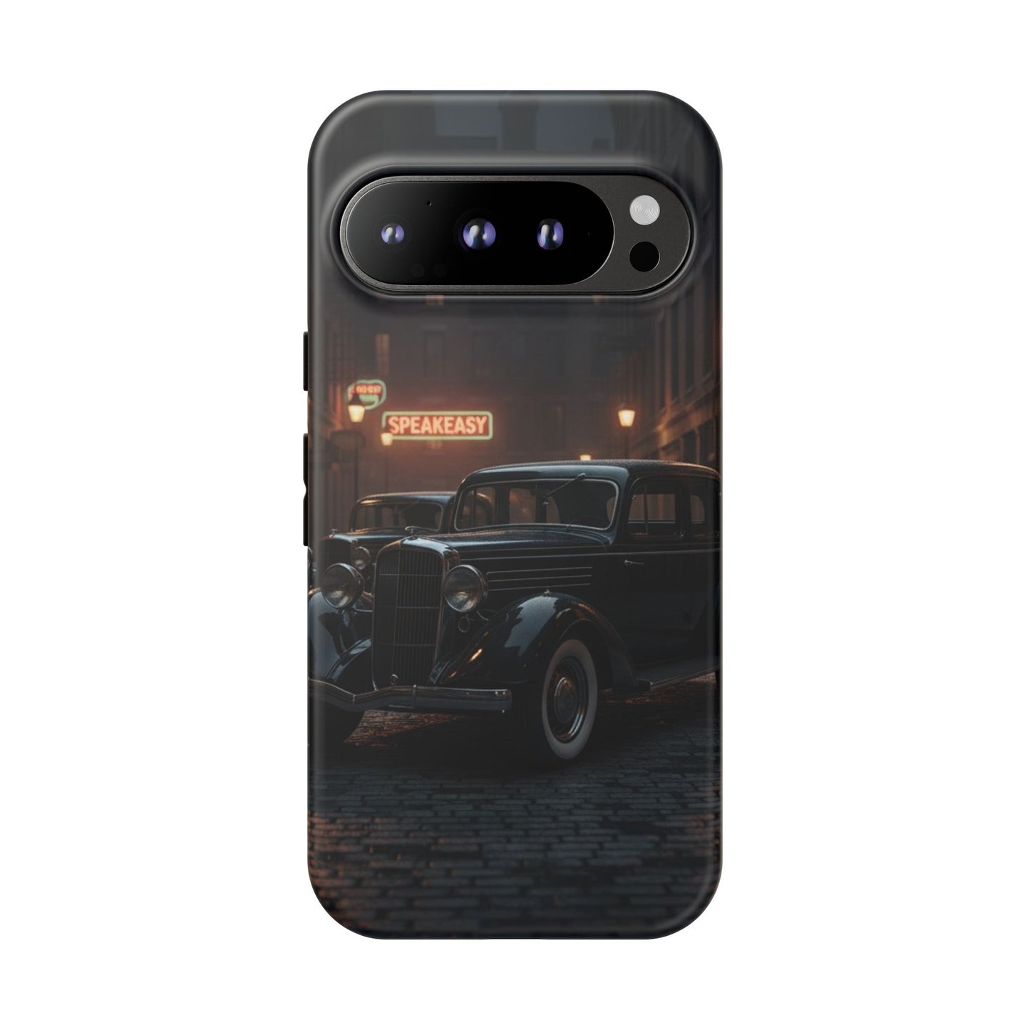 Vintage Classic Car Phone Case | Retro Noir Aesthetic | 1930s Street Scene Tough Case for iPhone & Samsung