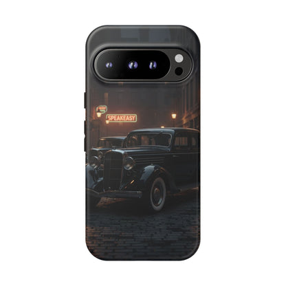 Vintage Classic Car Phone Case | Retro Noir Aesthetic | 1930s Street Scene Tough Case for iPhone & Samsung