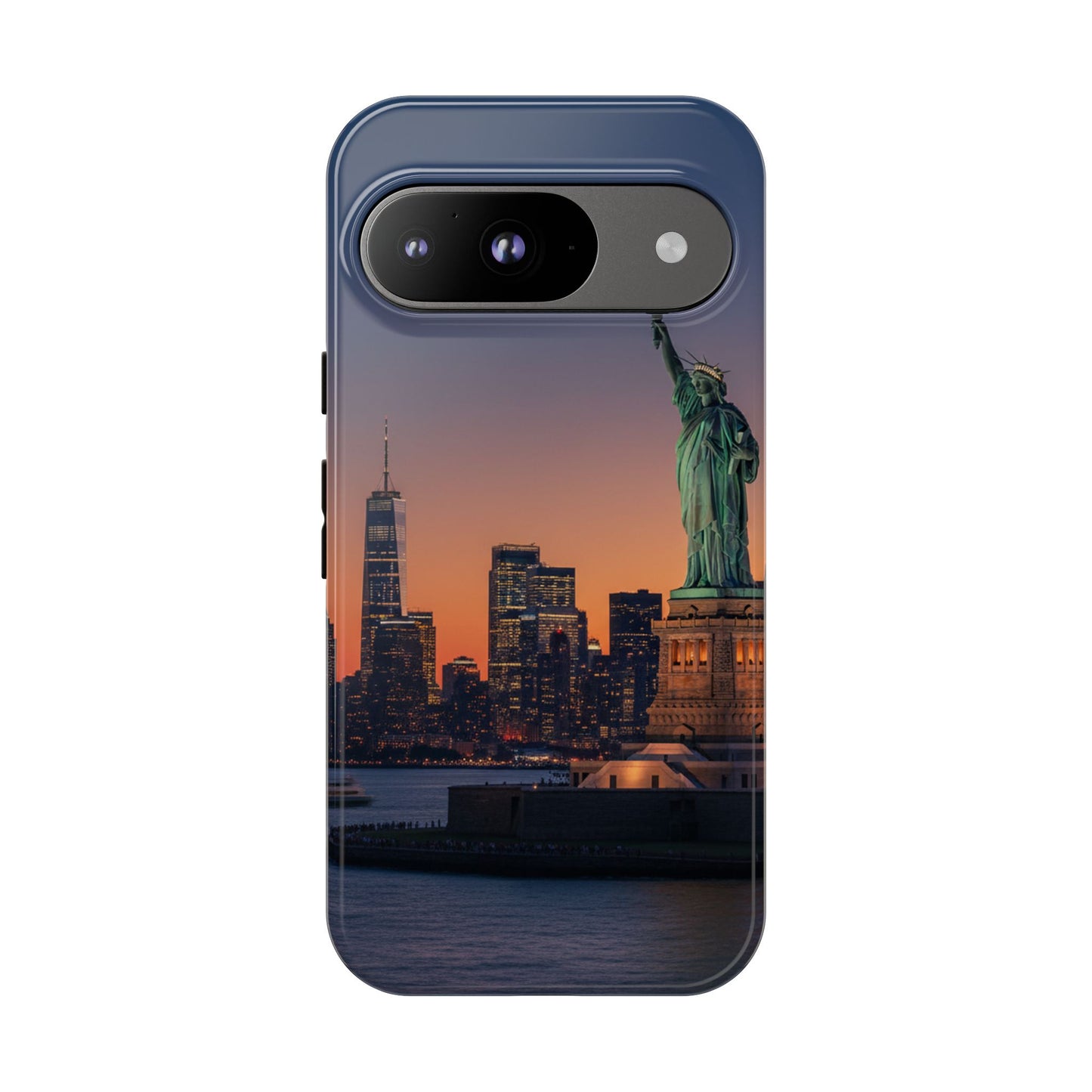Statue of Liberty Sunset Phone Case – New York City Skyline Travel Aesthetic Tough Case