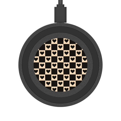 Wireless Charging Pad — Checker Heart Pattern Qi Charger