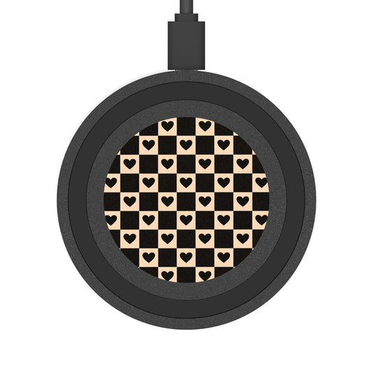 Wireless Charging Pad — Checker Heart Pattern Qi Charger