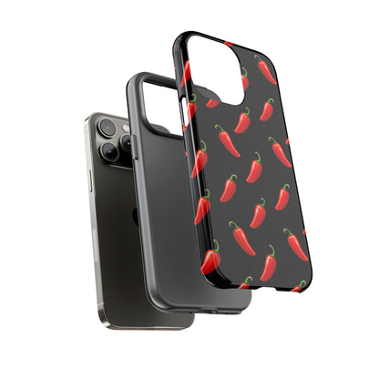 Spicy Chili Pepper Phone Case – Black Cute Hot Pepper Tough Cover for Iphone, Samsung Galaxy and Pixel